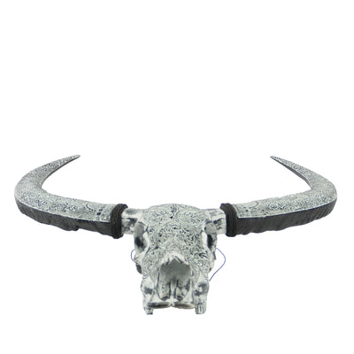 Bali Buffalo White Skull with Carved Motifs